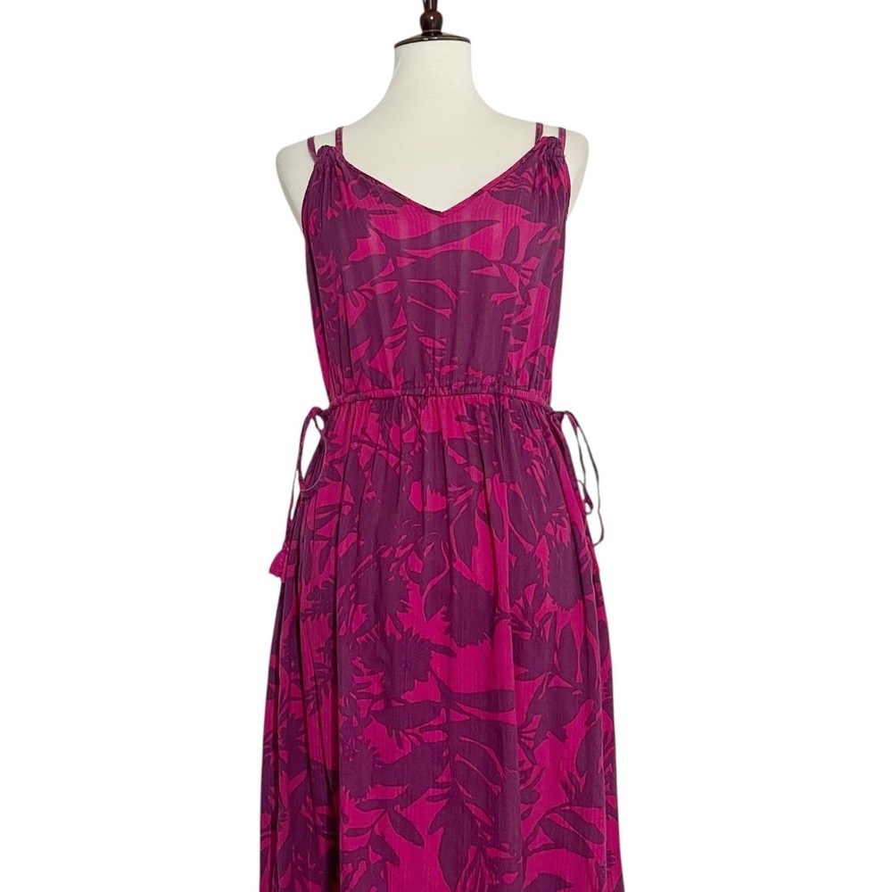 Anthropologie Saturday Sunday Yasmine Pink Purple Cotton Tiered Maxi Dress Small - Picture 6 of 11